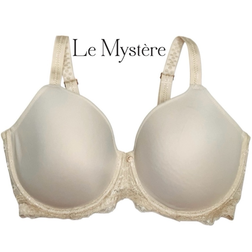 Le Mystere Lace Cream Nude Underwire Lightly Padded Supportive Bra 34DDD/34F